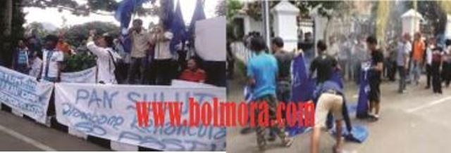 Foto demo dan pembakaran bendera PAN