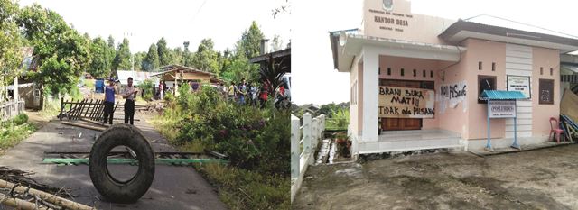 Warga Blockade Jalan Hingga Palang Kantor Desa