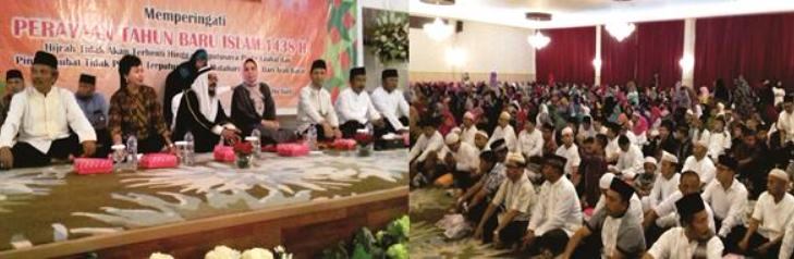 Suasana Doa dan Tausiah Pemkot dan Masyarakat Kotamobagu memeperingati tahun baru Islam 1 Muharram 1438 Hijriyah dan Hari Puasa Asyura