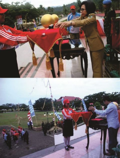 Pemkab Bolmong Gelar Glady Resik Pengibaran dan Penurunan Bendera