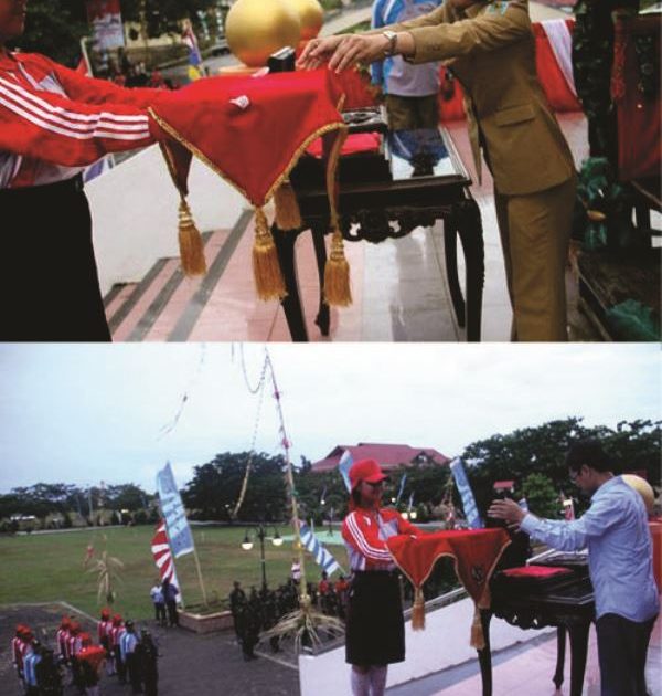 Pemkab Bolmong Gelar Glady Resik Pengibaran dan Penurunan Bendera