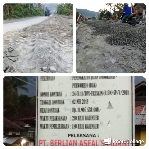 Penggunaan Material Proyek Peningkatan Jalan Desa Bongkudai-Purworejo Tidak Sesuai Spesifikasi