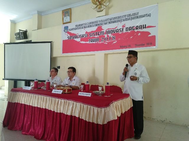 Pemkab Bolsel Gelar Sosialisasi Sistem Inovasi Daerah Tahun 2018
