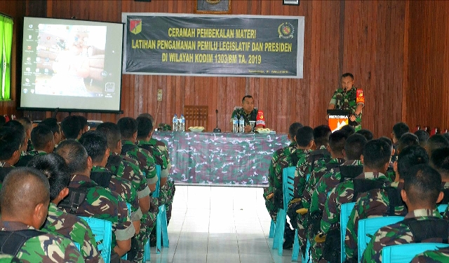 Kodim 1303/Bolmong Gelar Latihan Pengamanan Pileg dan Pilpres 2019