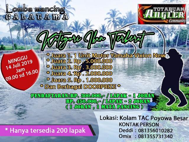 Tingkatkan Potensi Perikanan di Kota Kotamobagu, TAC Gelar Lomba Mancing Berhadiah Puluhan Juta