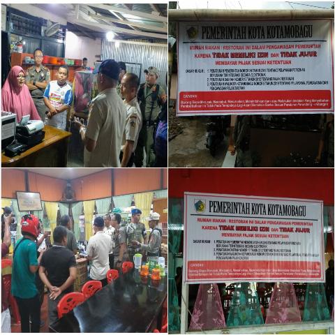 Tak Pasang e-Tax, Lima Rumah Makan di Kota Kotamobagu Dipasangi Spanduk Peringatan