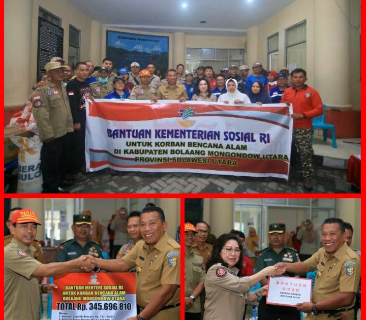 Pemkab Bolmut Terima Bantuan Kemanusiaan dari Kemesos RI, Dinsos Provinsi Sulut dan Gorontalo