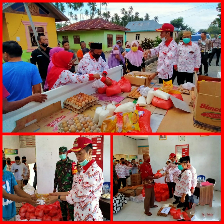Bupati Bolsel Turun Langsung Menyerahkan Bantuan Sembako kepada Warga