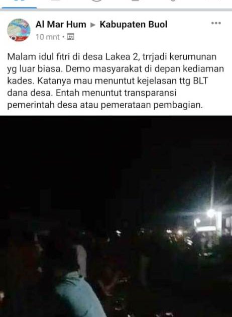 Diduga Terkait BLT, Ratusan Warga Datangi Rumah Kades Lakea Dua