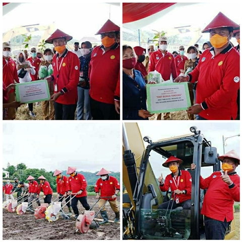 Bupati dan Wakil Bupati Bolsel Hadiri Penanaman Jagung Sekaligus Launching Penggunaan Excavator