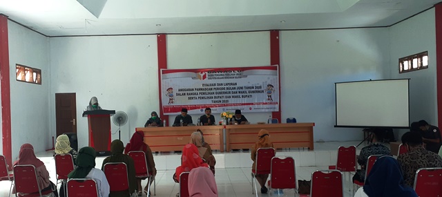 Bawaslu Bolsel Gelar Rakorev dan Laporan Anggaran Panwascam Periode Juni Tahun 2020