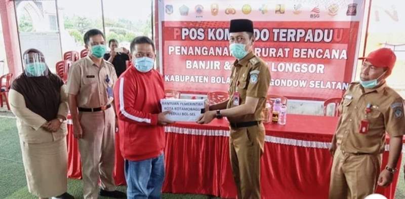 Pemkot Kotamobagu Serahkan Bantuan untuk Korban Bencana Alam di Bolsel