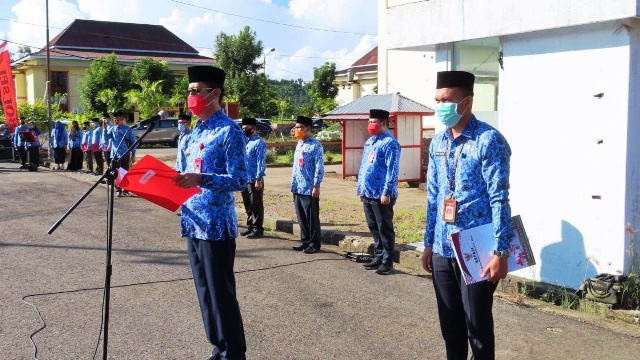 Bupati Bacakan Sambutan Gubernur pada Apel Korpri Dirangkaikan Peringatan HUT ke-56 Provinsi Sulut