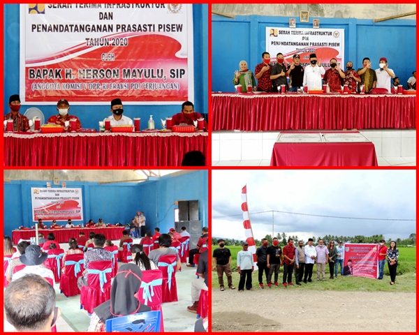 Kamis (29/10/2020),Anggota DPR RI Hi. Herson Mayulu, S.IP, menghadiri kegiatan serah terima dan penandatanganan prasasti Program PISEW (Pengembangan Infrastruktur Sosial Ekonomi Wilayah) tahun 2020, yang dilaksanakan di Desa Mopugad Utara,