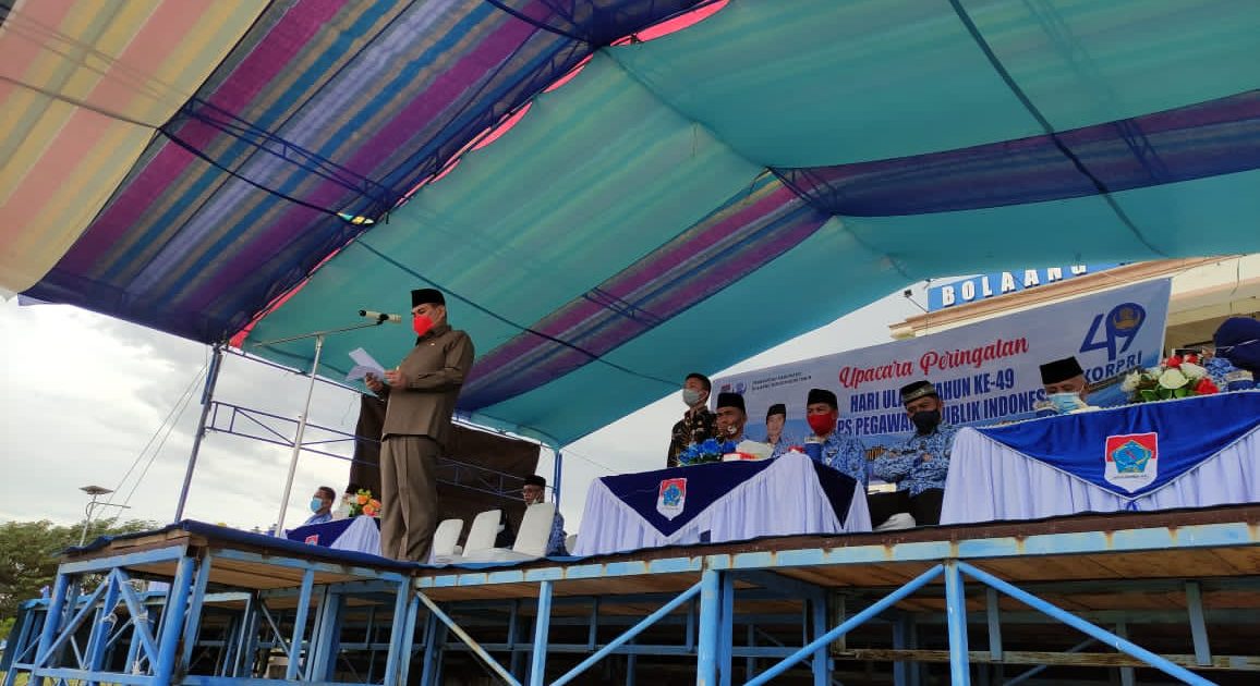 Pemkab Boltim Gelar Upacara HUT Korpri yang Ke-49