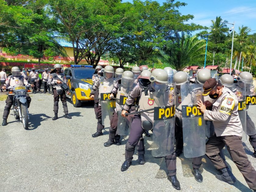 Dalmas Polres Buol simulasi latihan pengamanan Pilgub 2020 Sulteng
