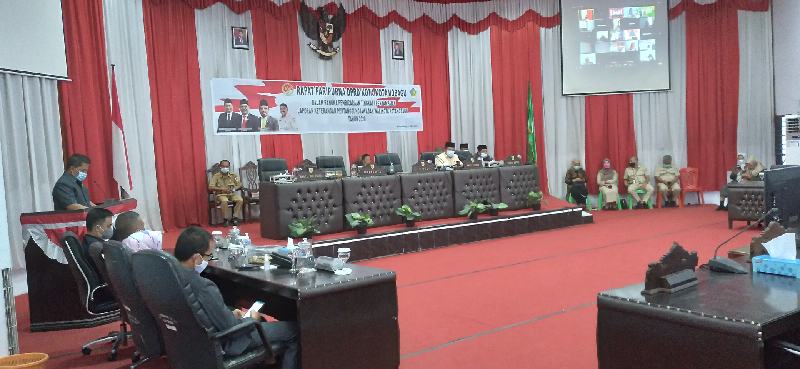 Wawali Bacakan LKPJ Pemkot Kotamobagu Tahun 2020 di Rapat Paripurna