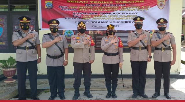 Kasat Intel dan Kapolsek Dumoga Barat Polres Bolmong Resmi Berganti