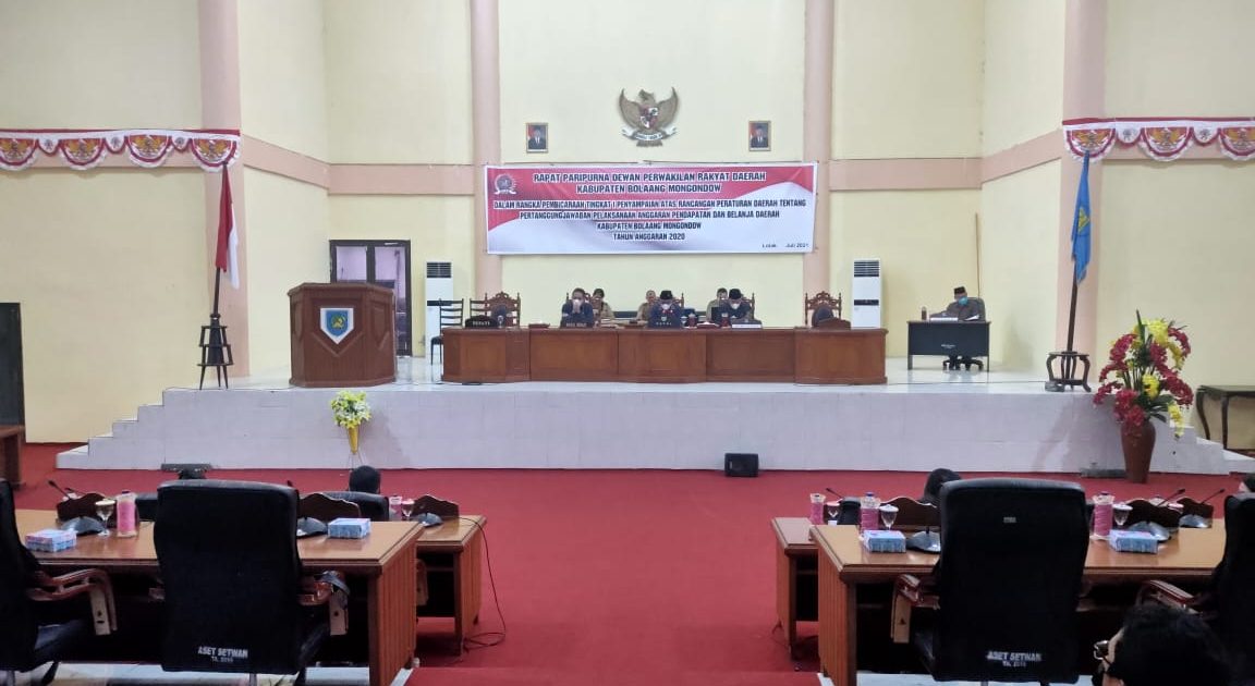 DPRD Bolmong Gelar Paripurna Ranperda APBD Pemkab Bolmong Tahun 2020