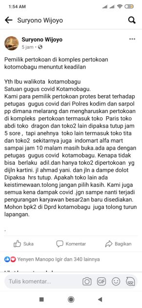 Pengusaha Toko Menilai PPKM Pilih Kasih, Ini Penjelasan Satgas Covid-19 di Kota Kotamobagu