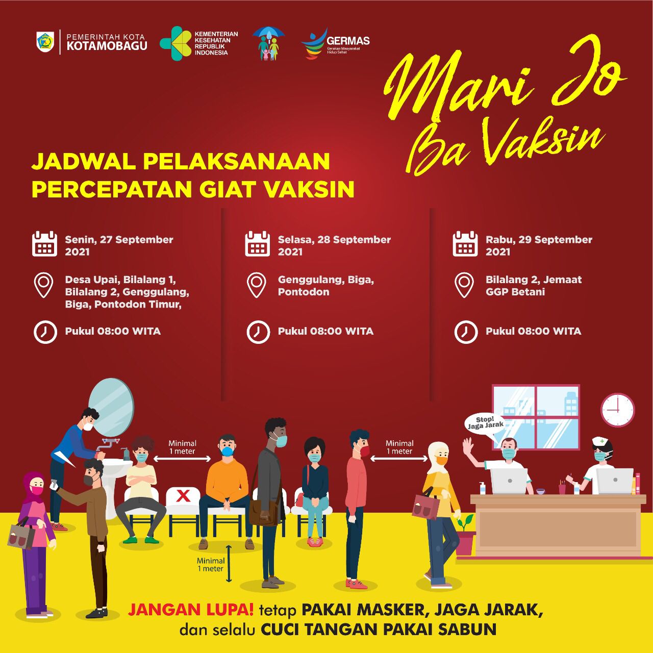 Pemkot Kotamobagu Gelar Serbuan Vaksinasi Massal Besok, Ini Lokasi dan Jadwalnya