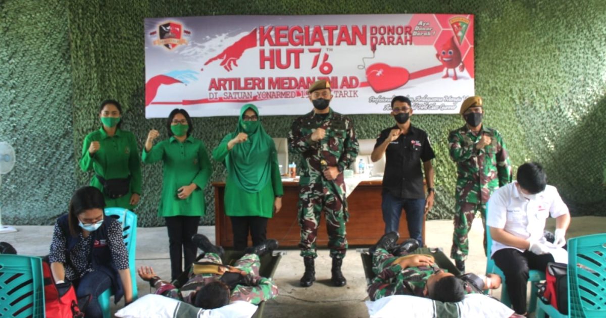 Peringati HUT ke-76, Batalyon Armed 19 Tarik Bogani Gelar Donor Darah