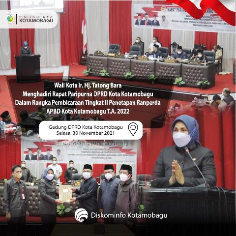 Pemkot dan DPRD Kotamobagu Setujui Ranperda APBD 2022