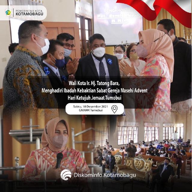Wali Kota Kotamobagu Hadiri Ibadah Kebaktian Sabat GMAHK Tumobui