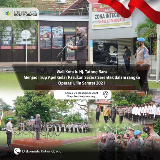 Wali Kota Kotamobagu Pimpin Apel Gelar Pasukan Operasi Lilin Jelang Nataru 2021-2022