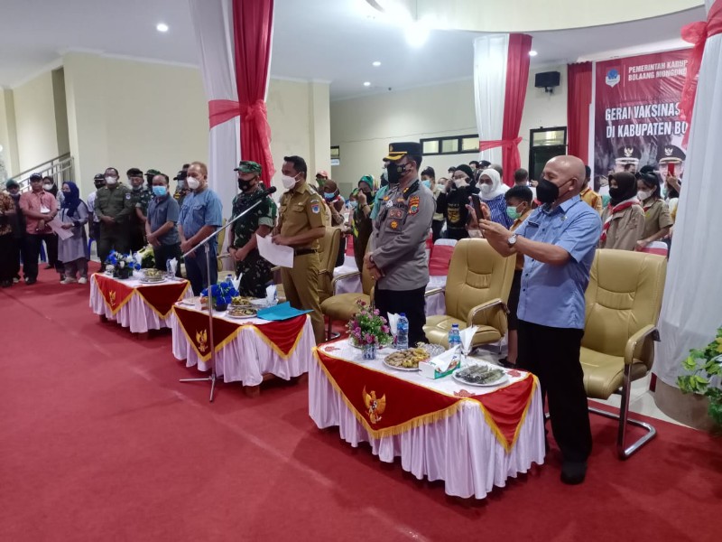 Disaksikan Oleh Presiden Secara Virtual, Pemda Boltim Gelar Vaksinasi Covid-19