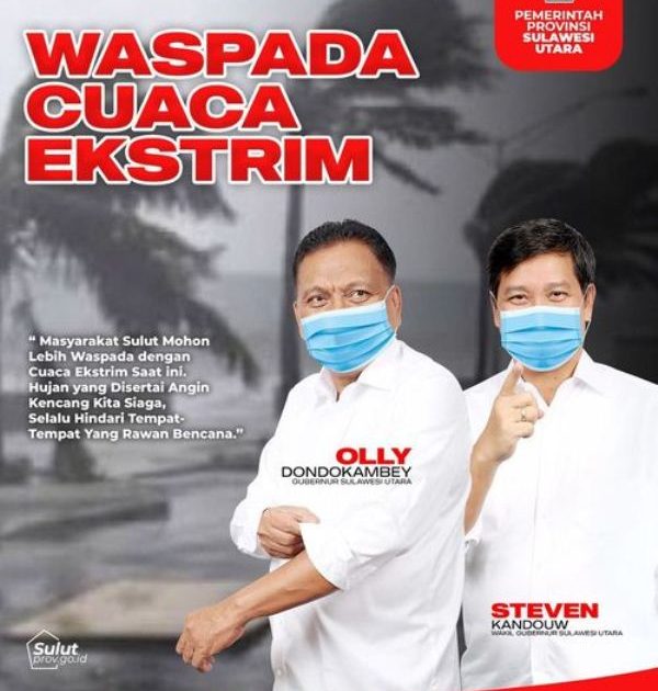 Pemprov Sulut Ingatkan Masyarakat Waspada Cuaca Ekstrem, Jauhi Tempat-Tempat Rawan Bencana
