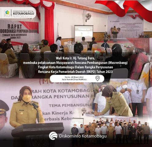 Pemkot Kotamobagu Gelar Musrenbang Penyusunan RKPD Tahun 2023