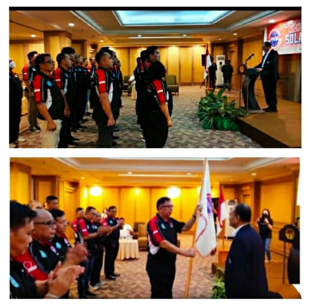Pengurus KBI Provinsi Sulut Periode 2022-2026 Resmi Dilantik, Meiki Onibala Terima Pataka sebagai Ketua