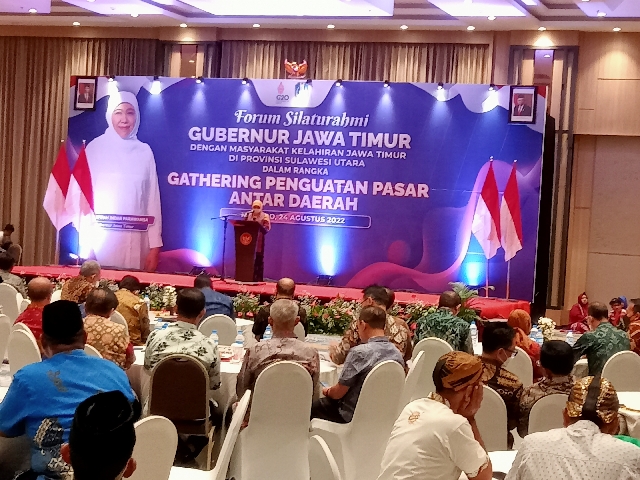 Perkuat Pasar Antar Daerah, Gubernur Khofifah Silaturahmi dengan Masyarakat Kelahiran Jatim di Sulut