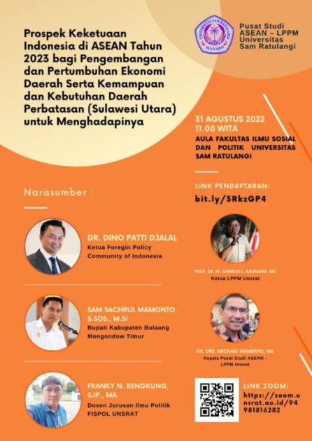 Bupati Boltim Jadi Narasumber Dalam Seminar Yang Digelar Pusat Studi Asean dan LPPM Unsrat