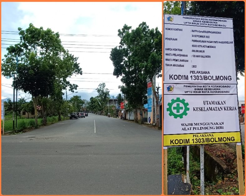 Pemkot Segera Bangun Pagar Beton di Sisi Jalan Akses Masuk ke RSUD Kotamobagu