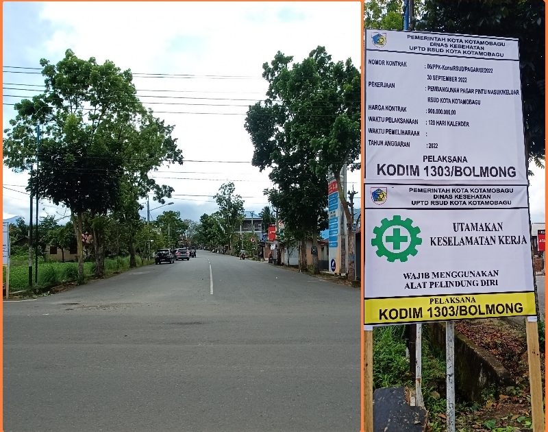Pemkot Segera Bangun Pagar Beton di Sisi Jalan Akses Masuk ke RSUD Kotamobagu