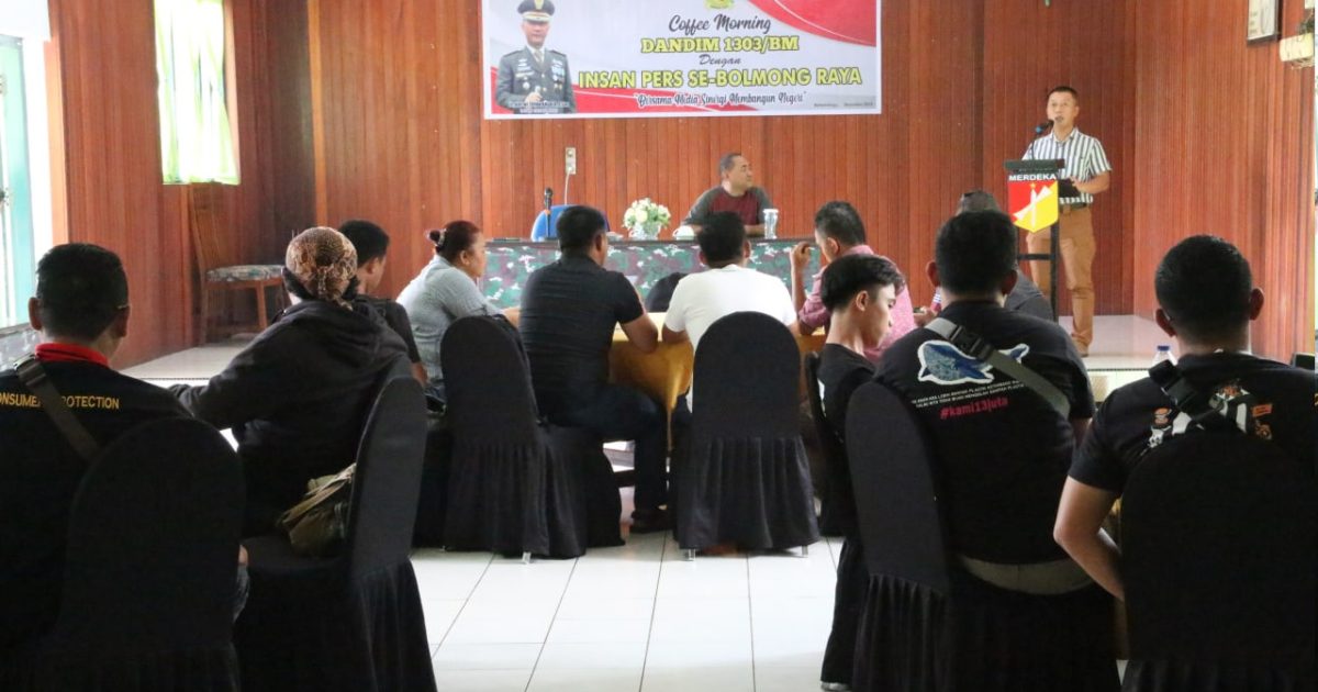 Kodim 1303/BM Gelar Coffe Morning Bersama Insan Pers, Letkol Inf Topan: Media dan TNI Adalah Rekan Kerja