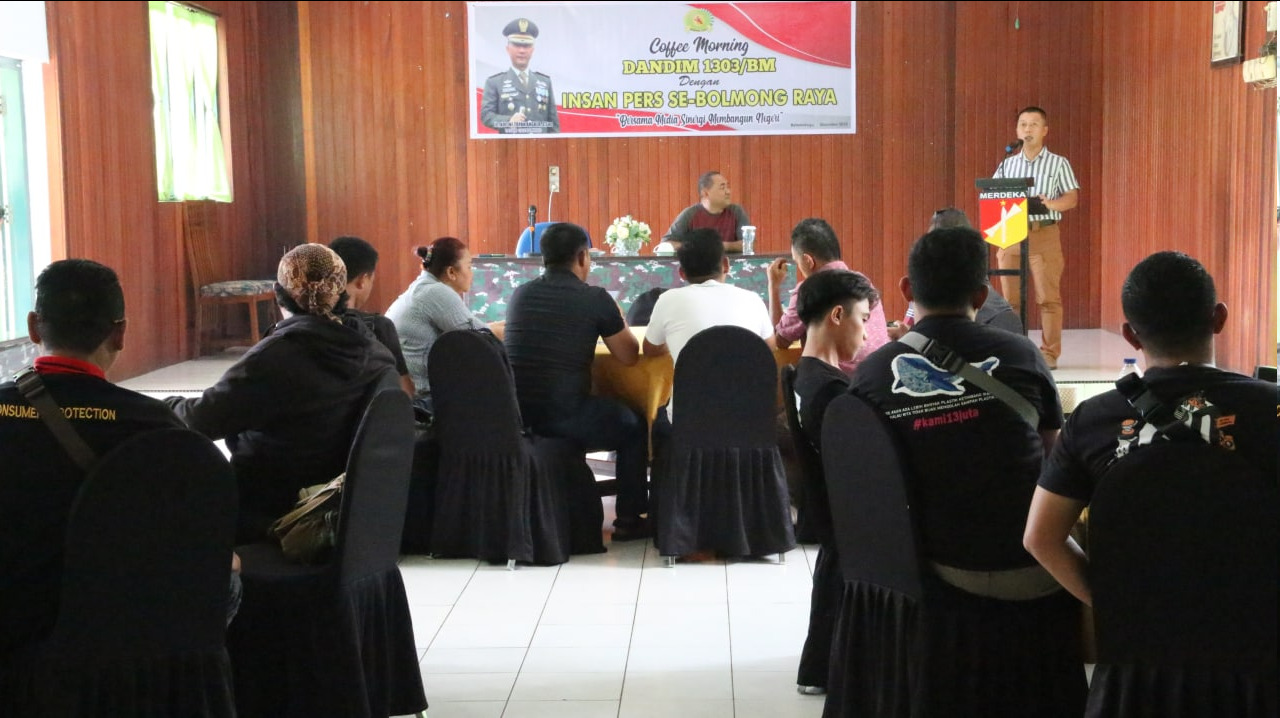 Kodim 1303/BM Gelar Coffe Morning Bersama Insan Pers, Letkol Inf Topan: Media dan TNI Adalah Rekan Kerja