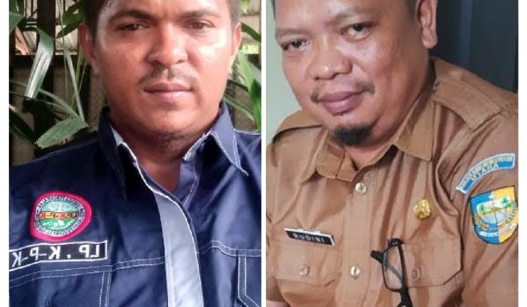 Foto Ketua LP KPK Bolmut Fadli Alamri dan Kadis PUPR Bolmut Rudini Masuara