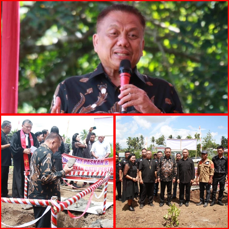 Letakkan Batu Pertama Pembangunan Gereja di Tumpa II, Gubernur Sulut Minta Jemaat Jaga Integritas