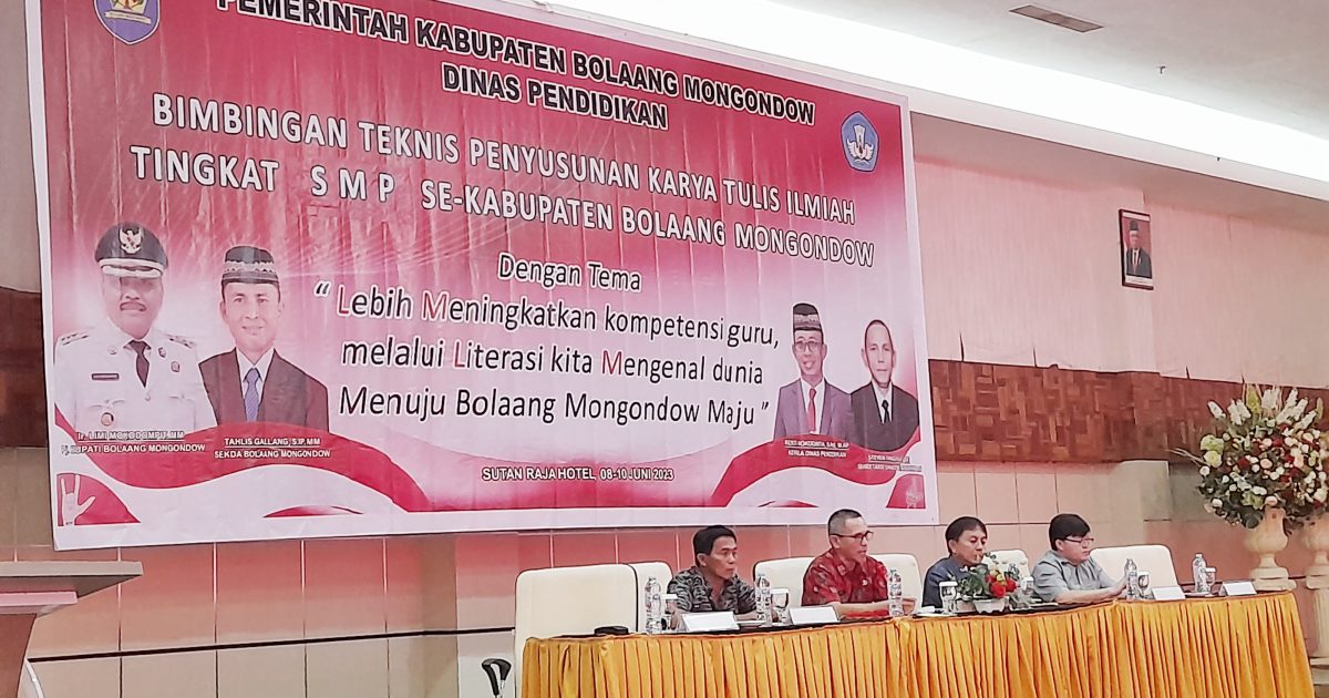 Disdik Bolmong Dorong Guru Tingkatkan Literasi Menulis Lewat Karya Tulis Ilmiah