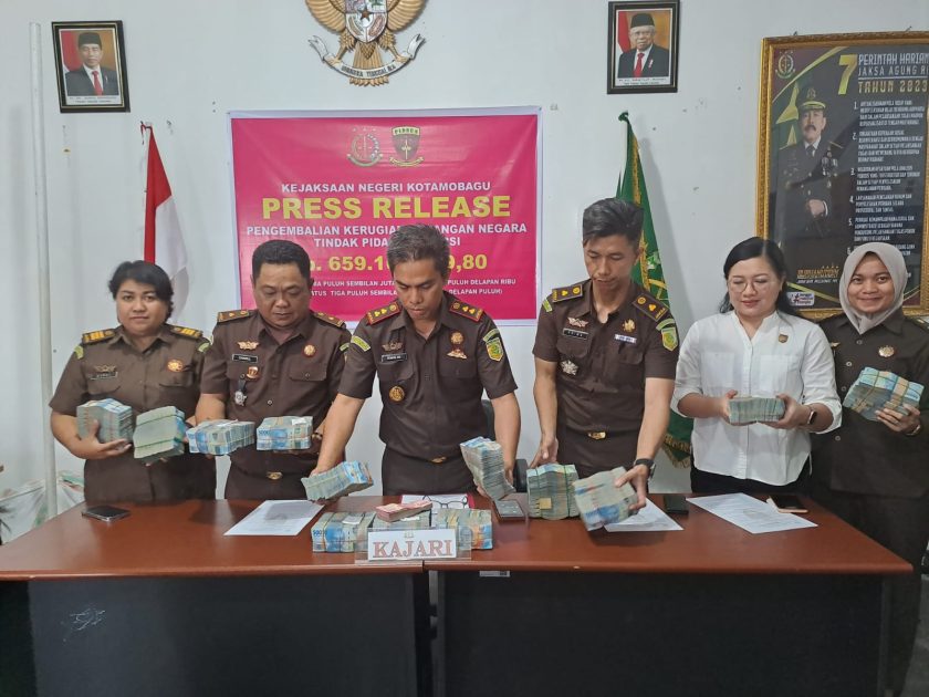 Kejaksaan Kotamobagu Berhasil Kembalikan Uang Negara Rp659 Juta