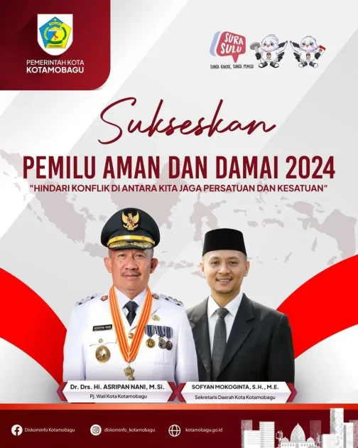 Pj Wali Kota Kotamobagu Ajak Masyarakat Gunakan Hak Pilihnya Tanggal 14 Februari dan Jaga Kamtibmas
