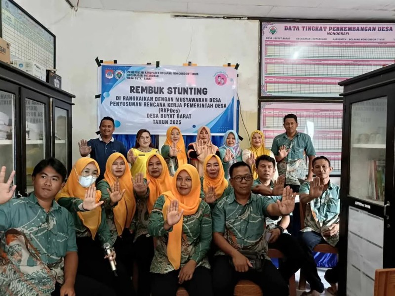 Pemdes Buyat Barat Laksanakan Rembuk Stunting dan Musdes RKPDes