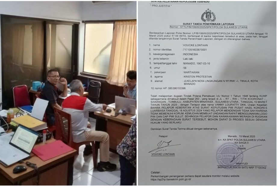Pengurus PWI Sulut Laporkan Vanny Lupatty Cs ke Polda