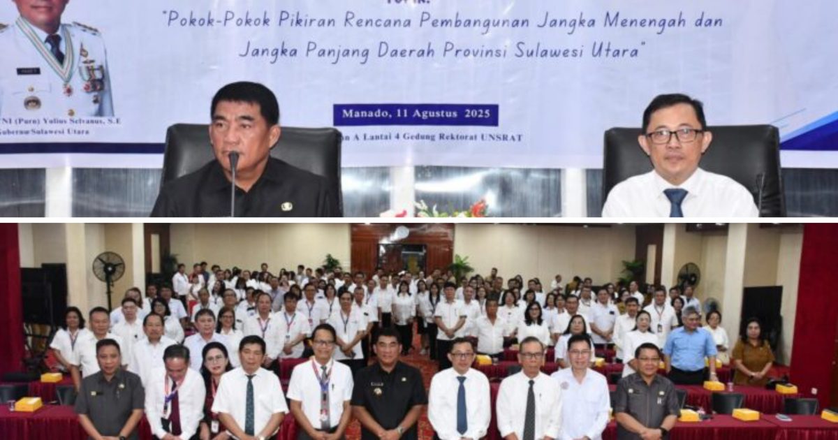 Gubernur Provinsi Sulut Mayjen (Purn) Yulius Selvanus memberikan kuliah umum di Unsrat