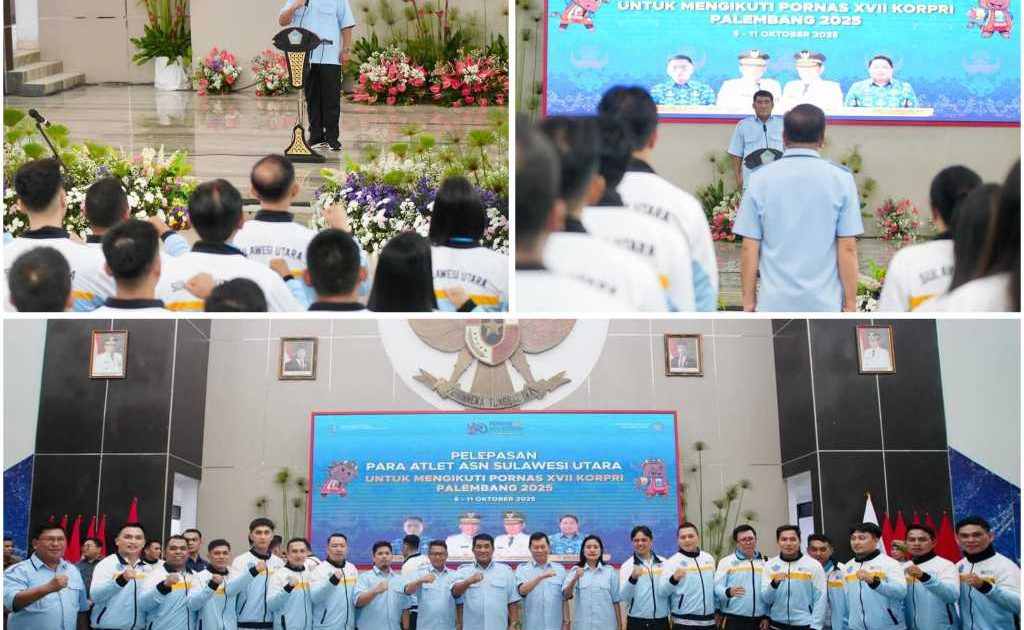 Ini Pesan Gubernur Yulius Saat Melepas Kontingen Sulut Berangkat ke Pornas Korpri ke-17 di Palembang