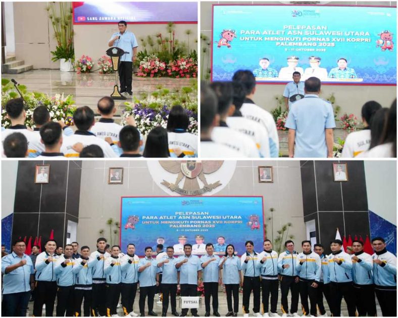 Ini Pesan Gubernur Yulius Saat Melepas Kontingen Sulut Berangkat ke Pornas Korpri ke-17 di Palembang