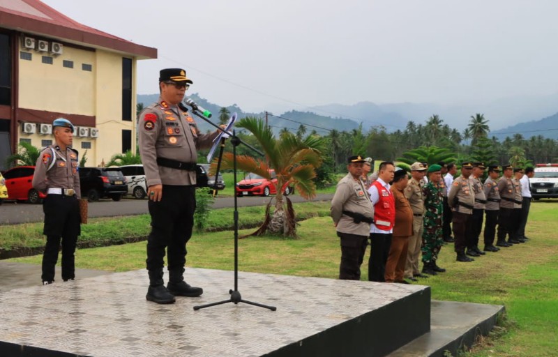 Kapolres Boltim Pimpin Apel Gelar Pasukan Kesiapan Penanggulangan Bencana